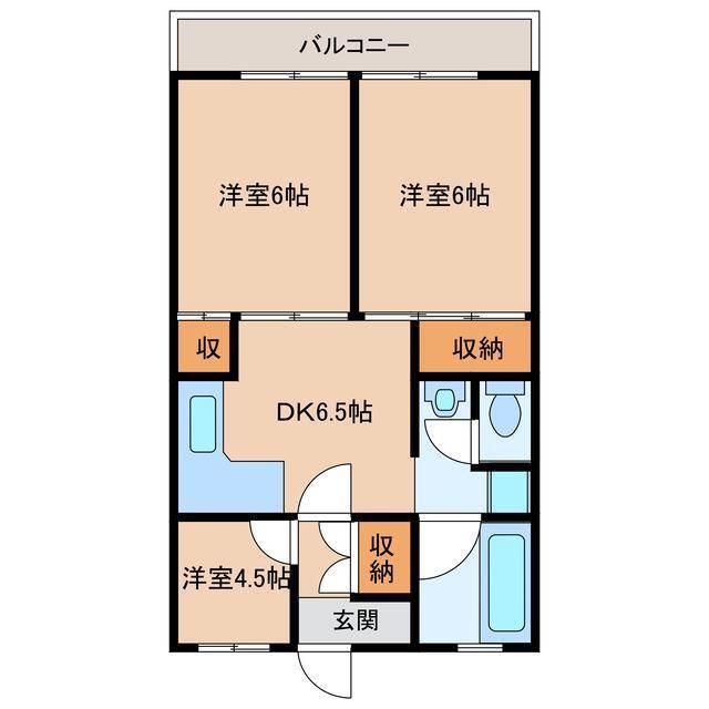 レジデンス飾磨(3DK/2階)の間取り写真