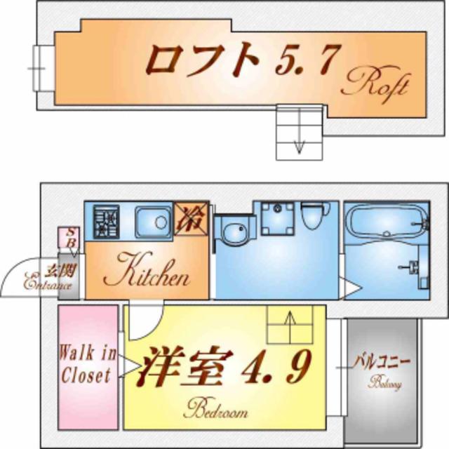 YS VILLAGE馬場通(1K/1階)の間取り写真