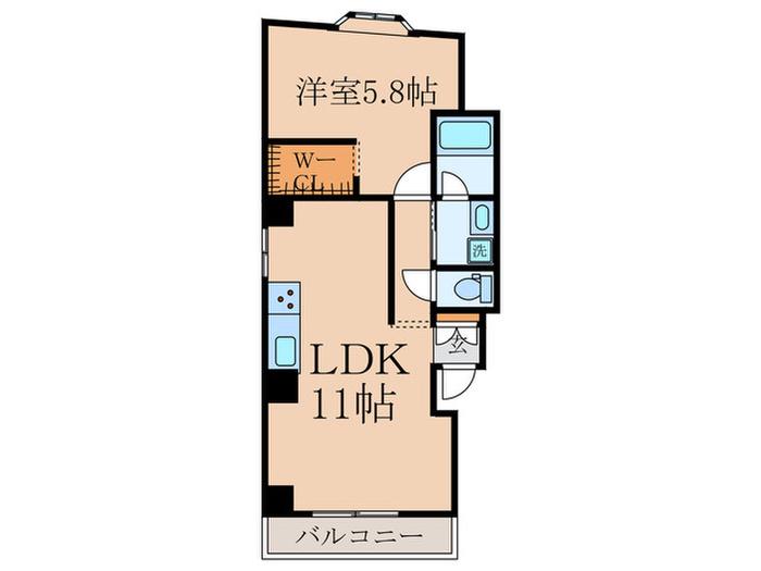 鷺宮ハウス(1LDK/3階)の間取り写真