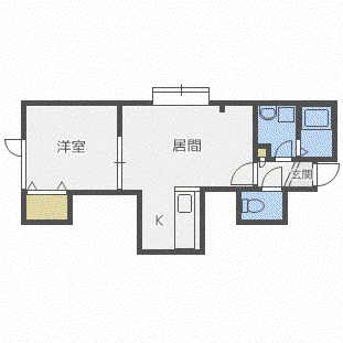 プラザ元町(1LDK/3階)の間取り写真