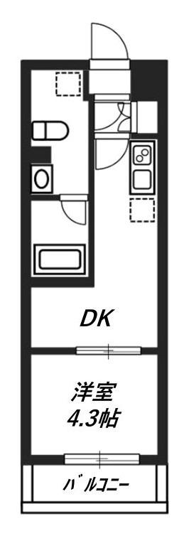リヴシティ八王子(1DK/3階)の間取り写真