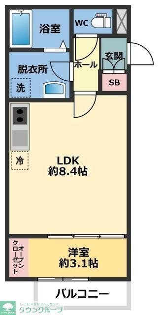 メゾン・ドゥ・アッシュ南柏(1LDK/2階)の間取り写真