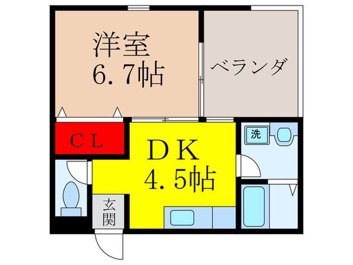 南ハイツ(1DK/2階)の間取り写真
