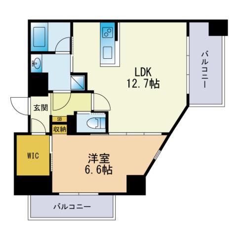 アクシオン吉塚プレミアム(1LDK/3階)の間取り写真