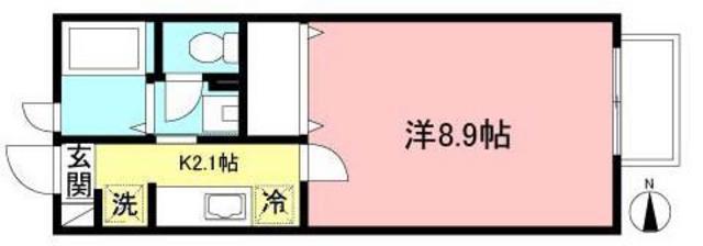 ロワジール枡形 2号館(1K/2階)の間取り写真