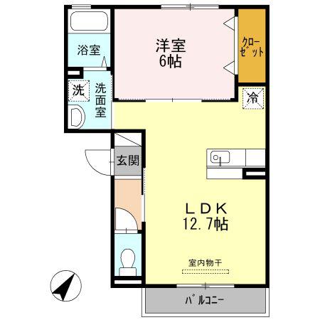 ローテローゼ大塚(1LDK/2階)の間取り写真
