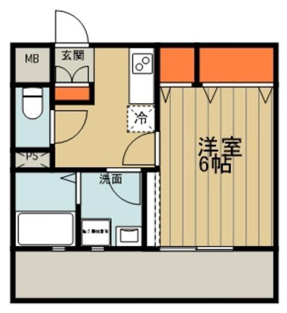 HIROS東狭山ケ丘(1K/2階)の間取り写真