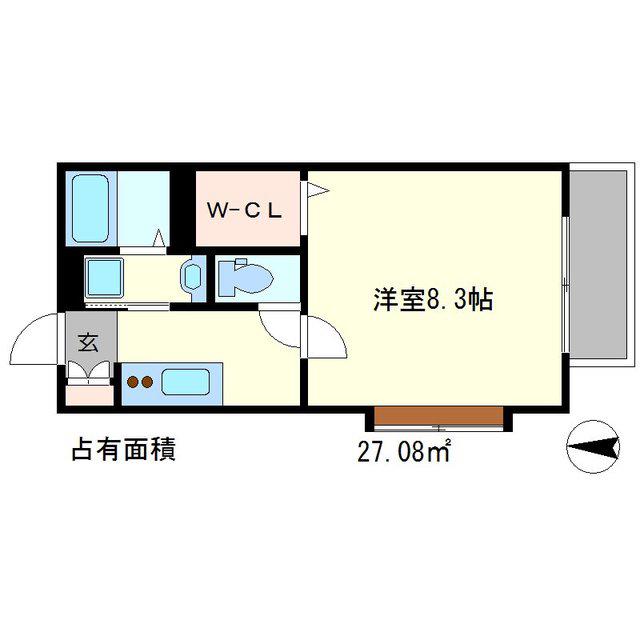 叡山電鉄鞍馬線 岩倉駅(京都) 徒歩14分 2階建 築15年(1K/2階)の間取り写真