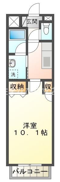 リヴェール和楽(1K/1階)の間取り写真