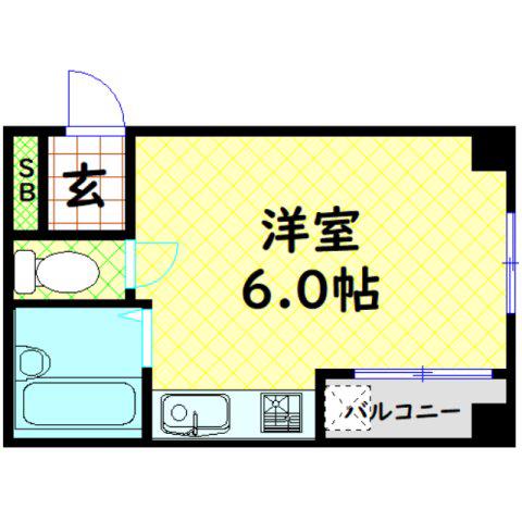 アリエスプラザ(ワンルーム/3階)の間取り写真