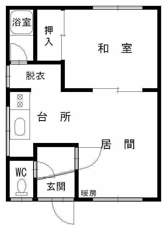 セカンドコーポ(1DK/1階)の間取り写真