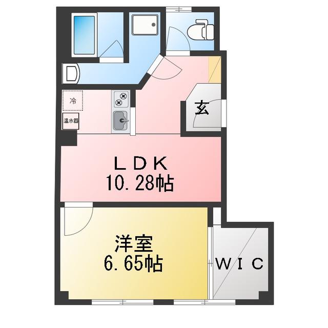 佐野ビル(1LDK/2階)の間取り写真