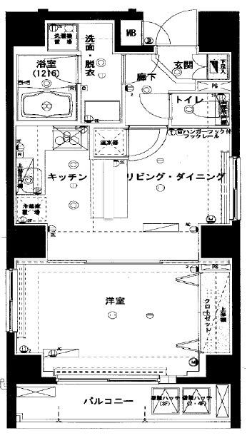 ハーモニーレジデンス浅草(1LDK/2階)の間取り写真