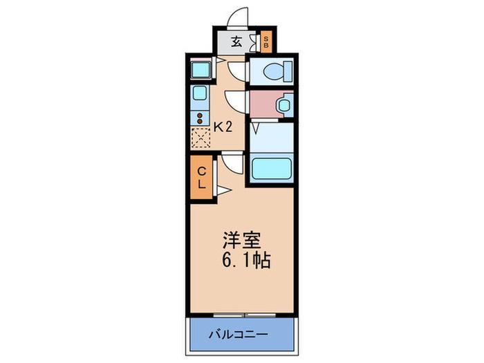 プレサンス梅田北ザ・ライブ(1K/7階)の間取り写真
