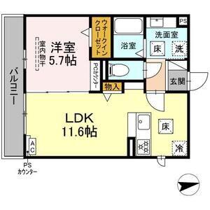 エクレール(1LDK/1階)の間取り写真