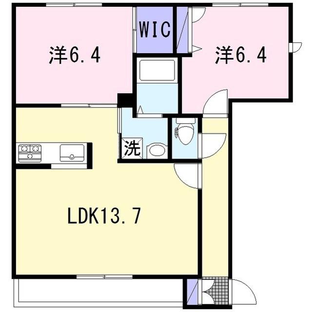 FAMILLEII(2LDK/1階)の間取り写真