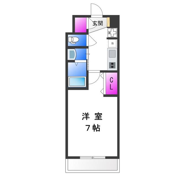 LUXE布施東(1K/11階)の間取り写真