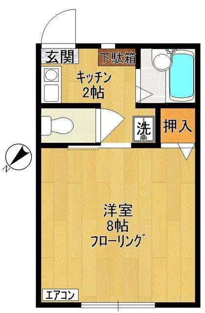 カーサ・N(1K/2階)の間取り写真