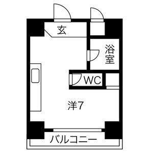 オーシャンハイツ栄(ワンルーム/3階)の間取り写真