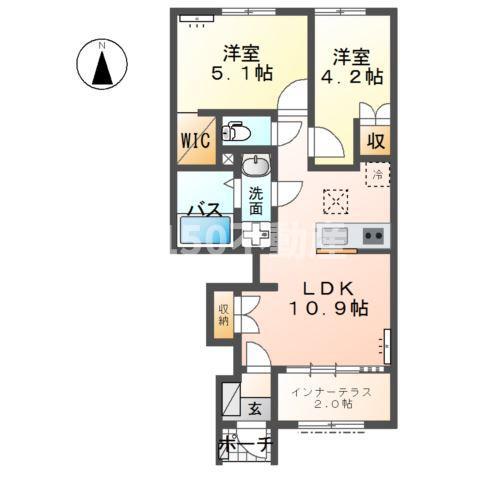 笠松町中野M様アパート(2LDK/1階)の間取り写真