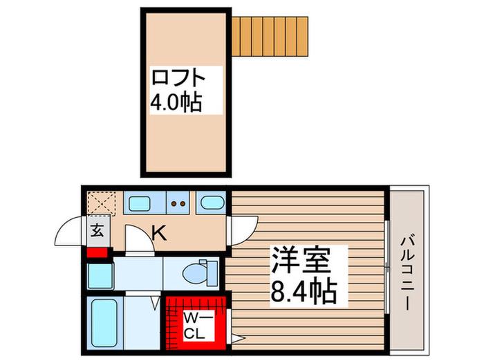 BEST STAGE 鶴瀬(1K/3階)の間取り写真
