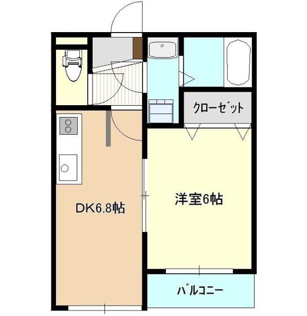 ファイン赤崎(1DK/3階)の間取り写真