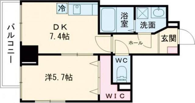 ケイズ・ヴィラ(1DK/4階)の間取り写真