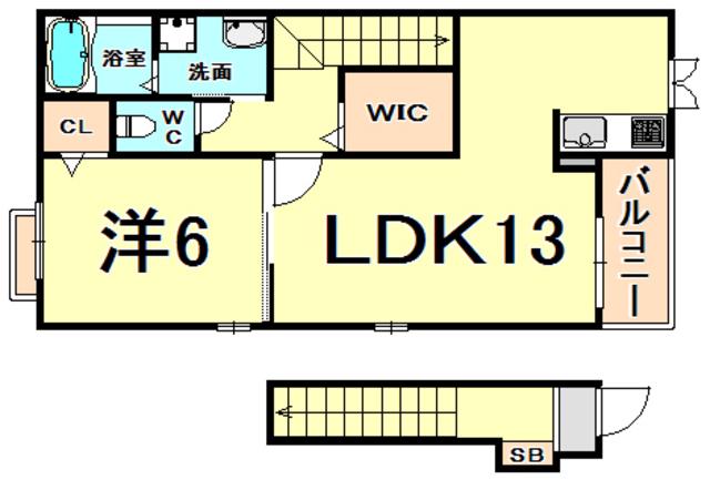 モリノブリーゼ(1LDK/2階)の間取り写真