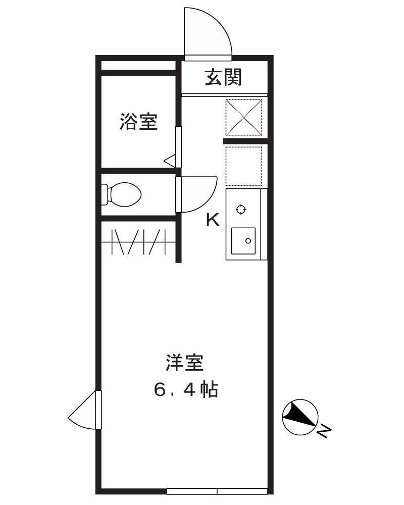 ティアラ溝の口弐番館(ワンルーム/2階)の間取り写真