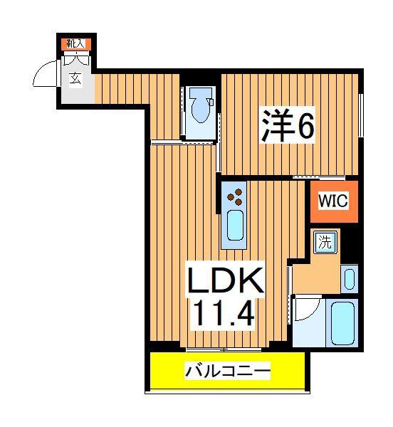 グラディエント若葉(1LDK/3階)の間取り写真