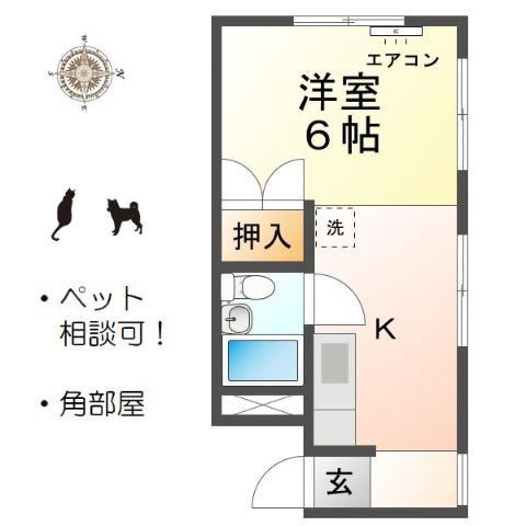 ベストライフマンション(ワンルーム/2階)の間取り写真