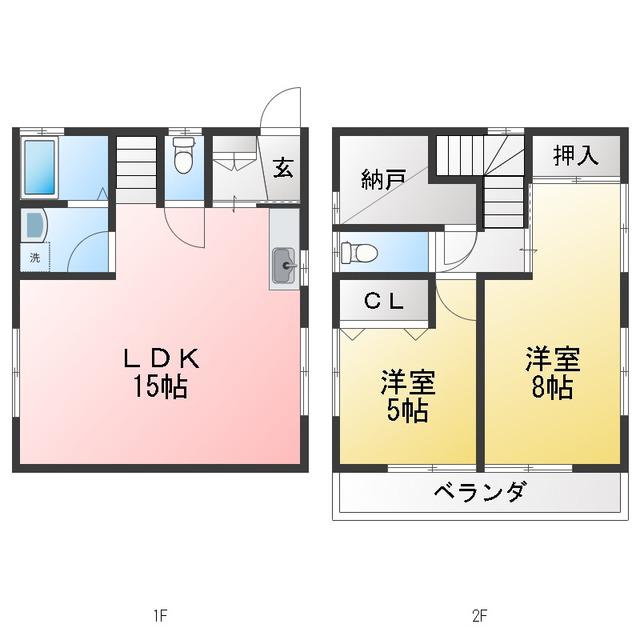 島村アパート(2SLDK/1階)の間取り写真