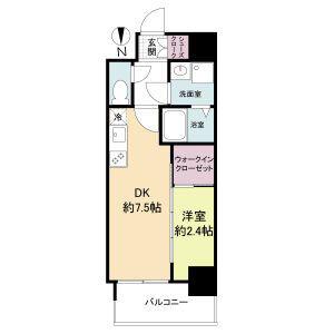セレニテ谷町四丁目アリエ(1DK/4階)の間取り写真