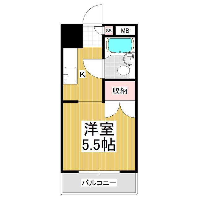 グリーンハイツ浅間(1K/2階)の間取り写真