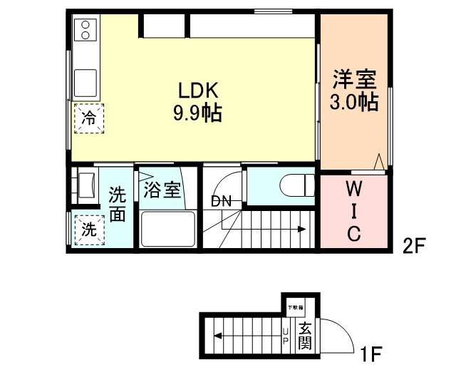 TAKARA II(1LDK/2階)の間取り写真