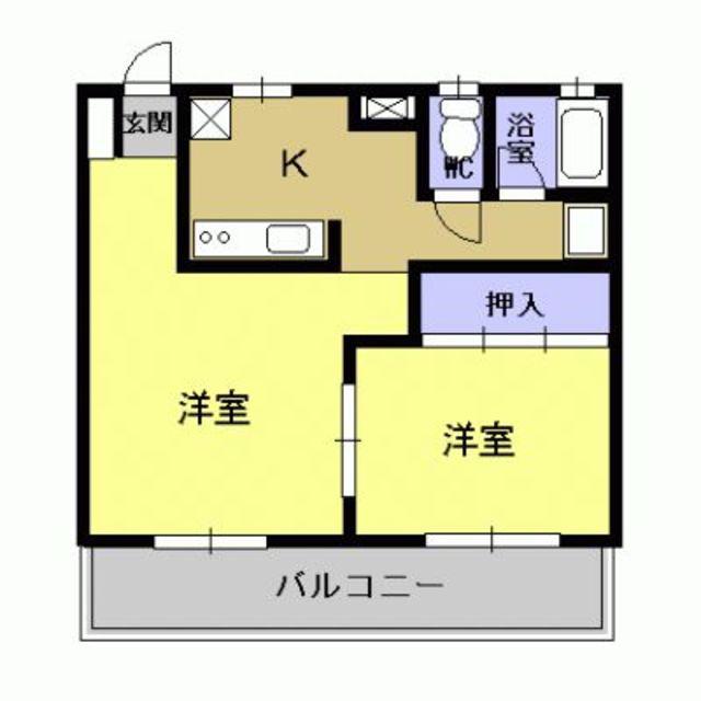 ザ・バレコン(1LDK/5階)の間取り写真