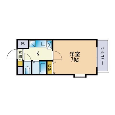 ダブルーンⅧ桜坂(1K/6階)の間取り写真