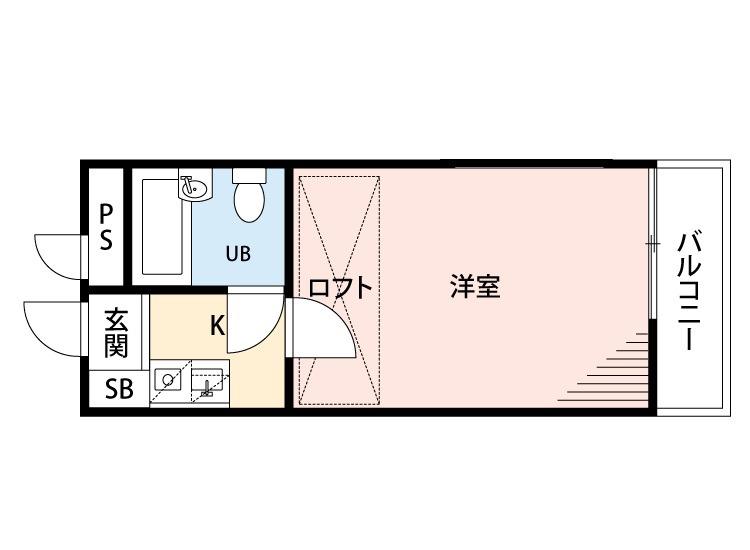 ハイツセルシオン(1K/1階)の間取り写真