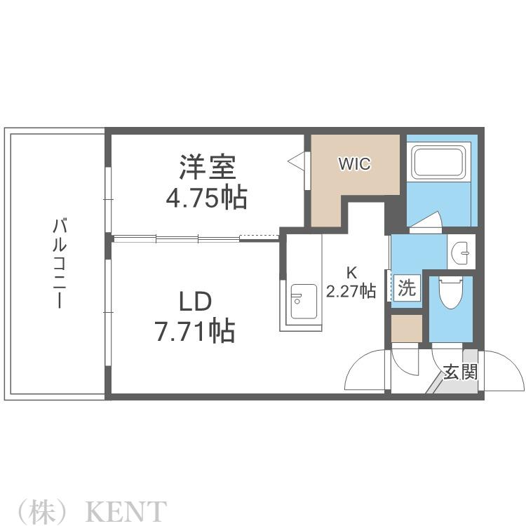 SーRESIDENCE琴似本通AVANTA(1LDK/1階)の間取り写真