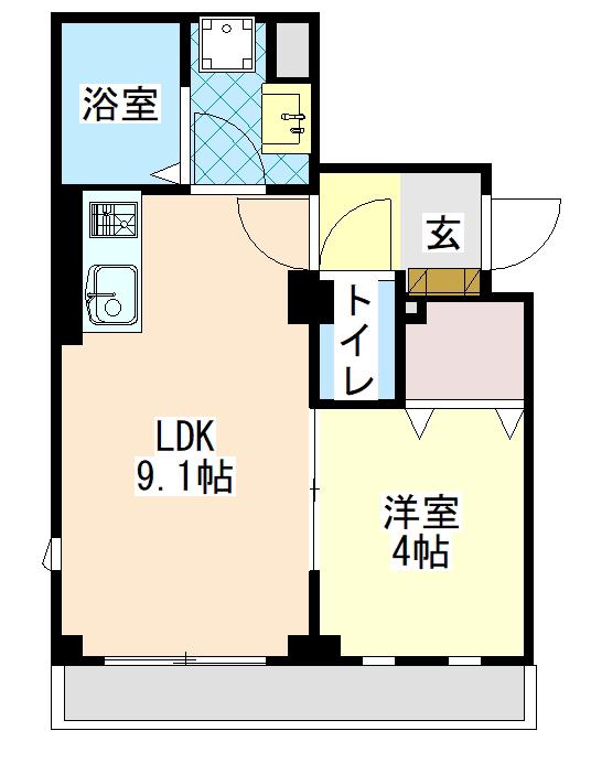 ハイステージ金沢文庫II(1LDK/5階)の間取り写真