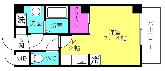 PINEONE(1K/1階)の間取り写真