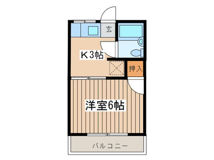 テラスサンタナ(1K/2階)の間取り写真