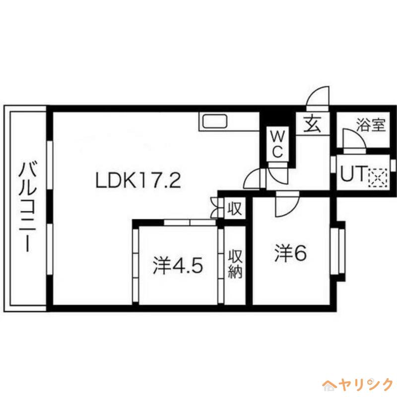 グリーンハイツ名東(2LDK/4階)の間取り写真