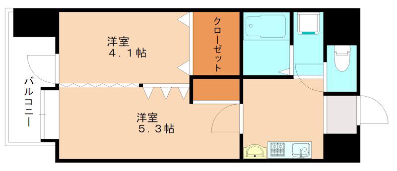 ノースステイツ幸町(2K/11階)の間取り写真