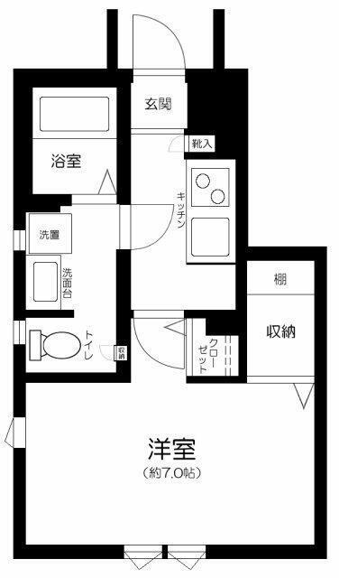 メゾンオルテ(1K/1階)の間取り写真