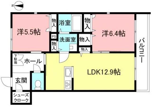 HEIMSTAETTE五常館(2LDK/3階)の間取り写真