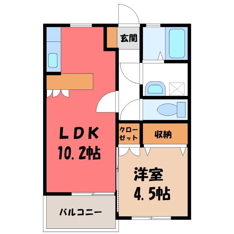 チェリーヒル(1LDK/1階)の間取り写真