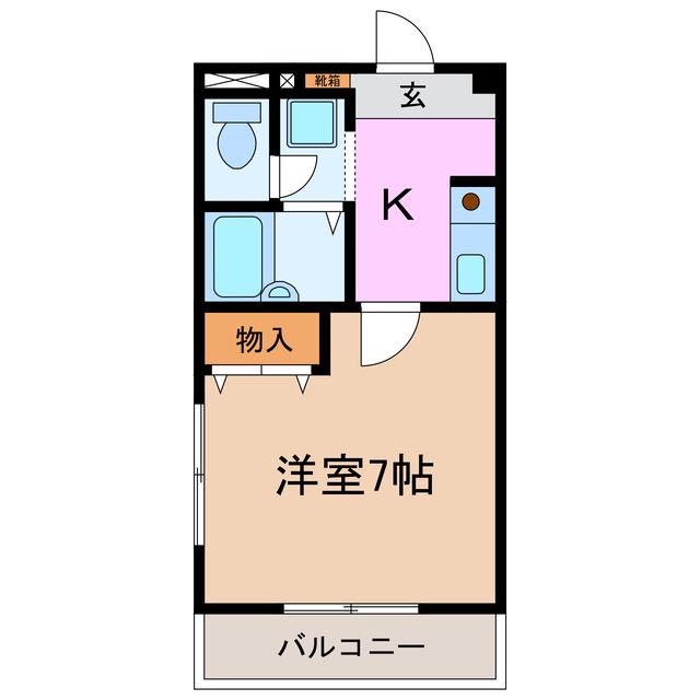 LUMINA 赤池 サウス II(1K/1階)の間取り写真