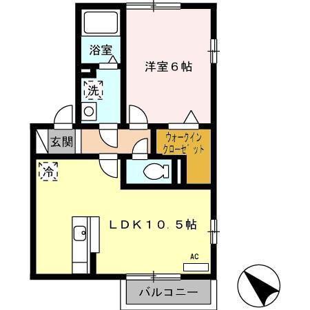 メゾンピコA(1LDK/2階)の間取り写真