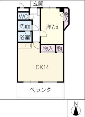 エスポワール ヴァン(1LDK/4階)の間取り写真